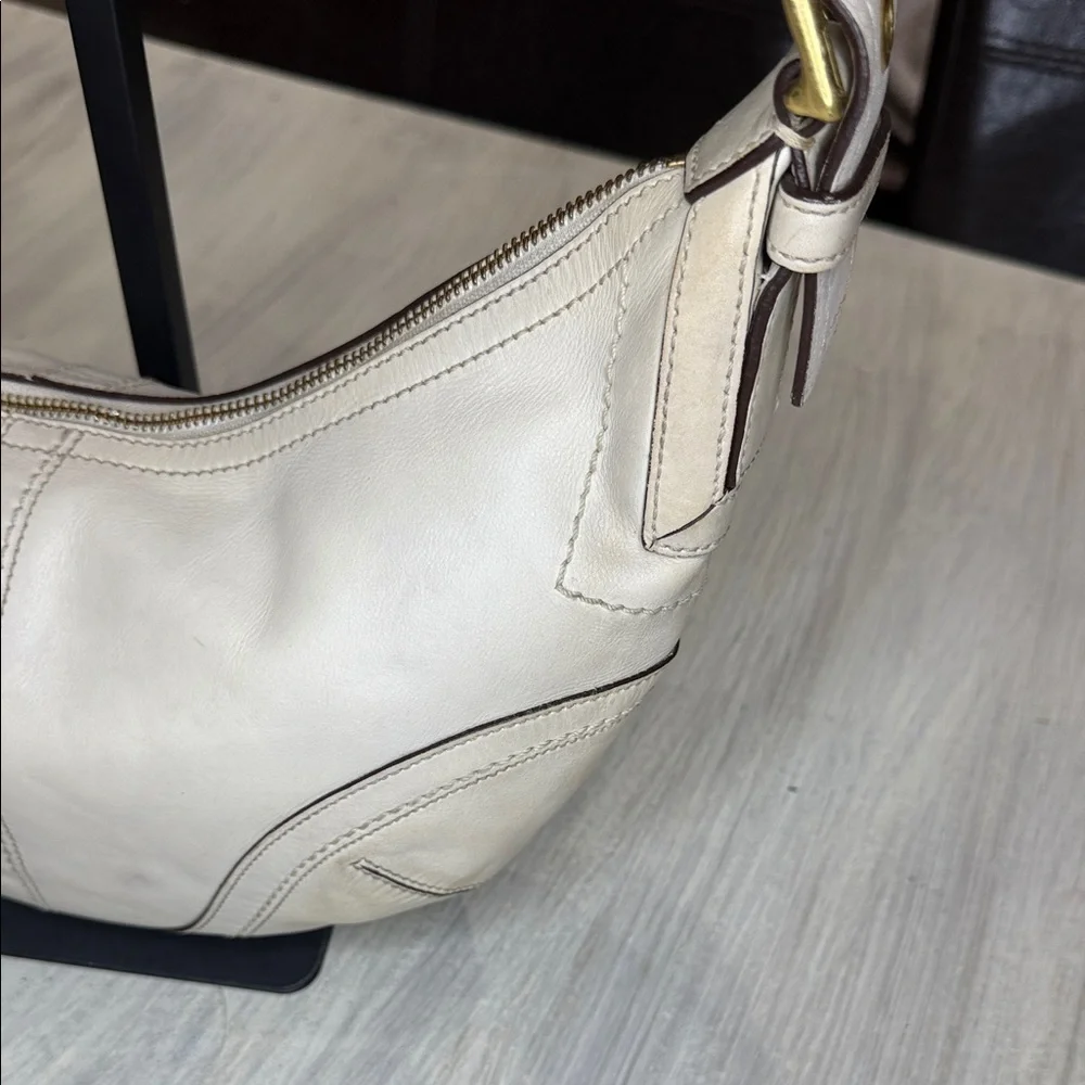 Vintage Coach Dylan SoHo Off-White Leather Braided Strap Hobo Bag